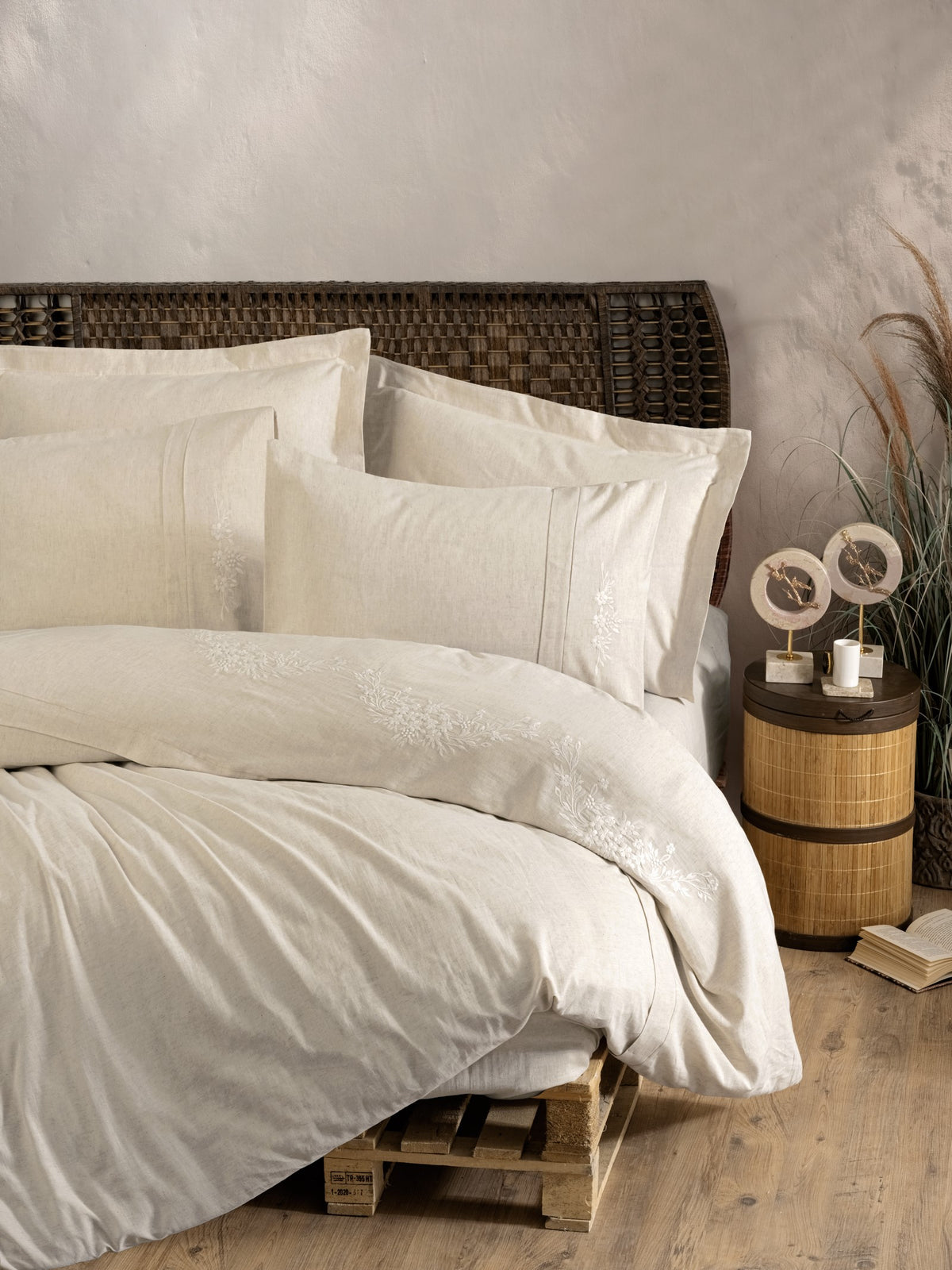 Pościel 200×220 Len z bawełną 25% / 75% Cotton Box z prześcieradłem